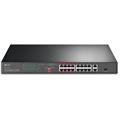 TP-LINK • TL-SL1218P • 16-Port 10/100Mbps + 2-Port Gigabit Rackmount Switch with 16-Port PoE+