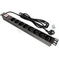 DATAWAY • PDU-8-SP-3M • Přepěťová ochrana 8x 230V, 1U, 19", M6, 3m