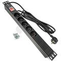 DATAWAY • PDU-5-PP-3M • Napájecí panel 5x 230V, 1U, 19", M6, 3m