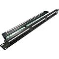 DATAWAY • DW-PP-5E-UTP-24-BK • Patch panel 24x RJ45, CAT5E, UTP, 1U, s vyvazovací lištou