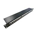 DATAWAY • DW-PP-6A-STP-24-BK • Patch panel 19" 24x RJ45, CAT6A, STP s vyvazovací lištou