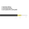 WiFiHW • J/A-(ZN)H8 • FTTx DROP kabel, 8vl., 9/125, G657A, LSOH, 3,4mm, Eca, KDP