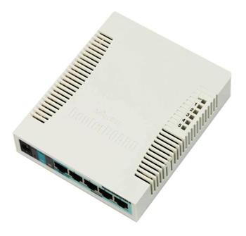 MIKROTIK • RB260GS • 5-portový gigabitový SOHO switch (CSS106-5G-1S)
