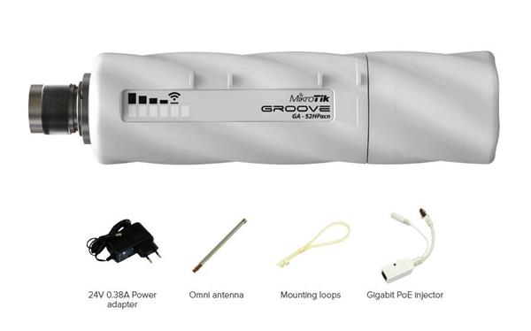 MIKROTIK • RBGrooveGA-52HPacn • 2,4/5GHz 802.11a/b/g/n/ac outdoor jednotka s omni anténou (ROS L4)