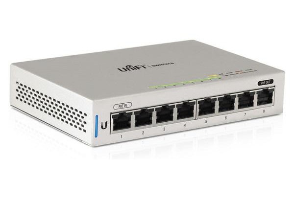 UBIQUITI • US-8 • UniFi Switch, 8x GB LAN, 1x PoE In, 1x PoE Out