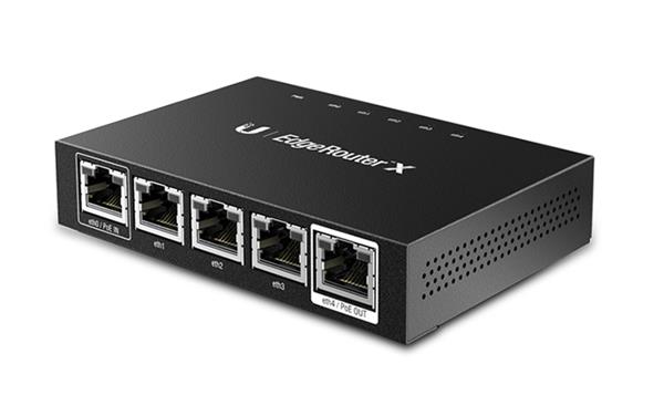 UBIQUITI • ER-X • Edge Router X, 5x GB port, 1x POE in, 1x POE out
