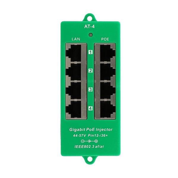 WiFiHW • POE-PAN4-GBATF • 802.3af/at gigabitový stíněný 4-portový PoE panel