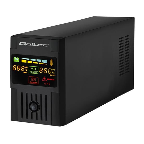 QOLTEC • UPS-QTC-53952 • UPS 230V 800VA | 480W | LCD | USB