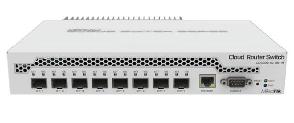 MIKROTIK • CRS309-1G-8S+IN • 8x SFP+, 1x GB LAN Cloud Router Switch