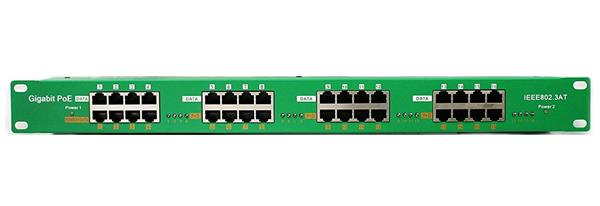 WiFiHW • POE-PAN16-GBATF • 802.3af/at gigabitový stíněný 16-portový PoE panel