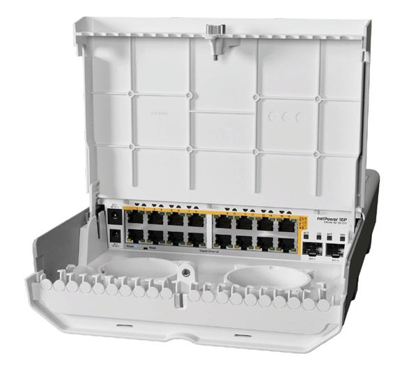 MIKROTIK • CRS318-16P-2S+OUT • 18-portový switch netPower 16P s PoE