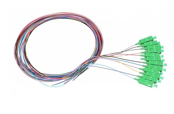 WiFiHW • FOP-SM-SC/APC-12 • Optický pigtail SC/APC, 9/125,SM, G657.B3, 1m, 12 barev