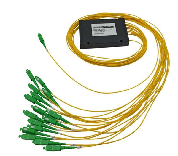 WiFiHW • PLC-CT-1X16-SC-APC-2.0 • Kazetový optický splitter (ABS box), 1x16 SC/APC, 2,0 mm