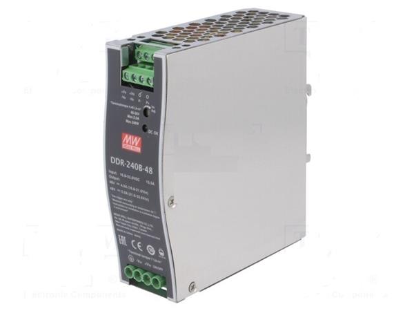 MEANWELL • DDR-240B-48 • Průmyslový měnič napětí z 17-34V na 48V 240W na DIN