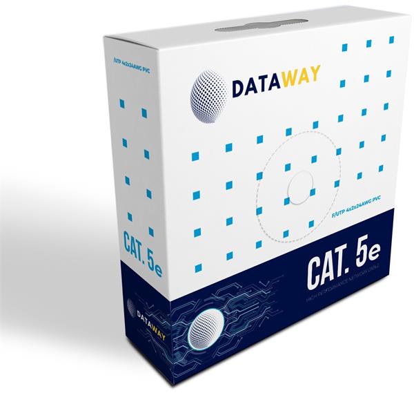 DATAWAY • DW-5-F-PVC-100 • FTP kabel Cat5e, drát, PVC, Eca (100m box)