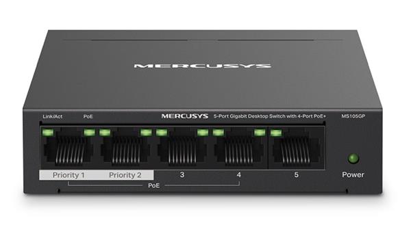 MERCUSYS • MS105GP • Gigabitový PoE switch, 4x POE