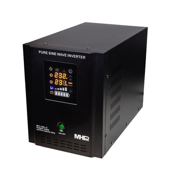 MHPower battery • MPU-1600-12 • Záložní zdroj MHPower, UPS, 1600W, čistý sinus, 12V